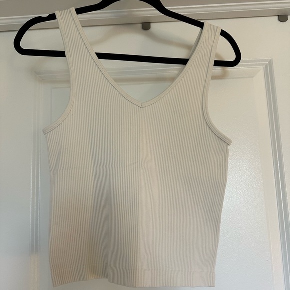 Cream Ribbed Tank Top - Picture 2 of 3